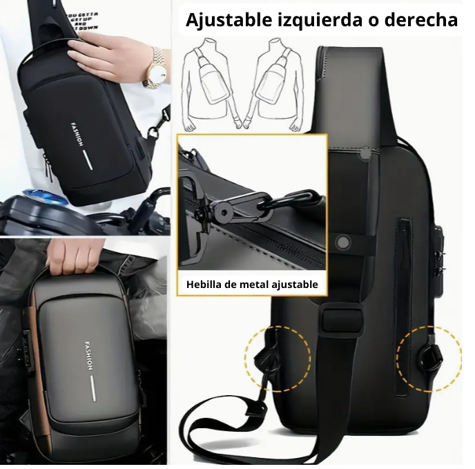 Bolso seguro, con cierres ocultos e impermeable