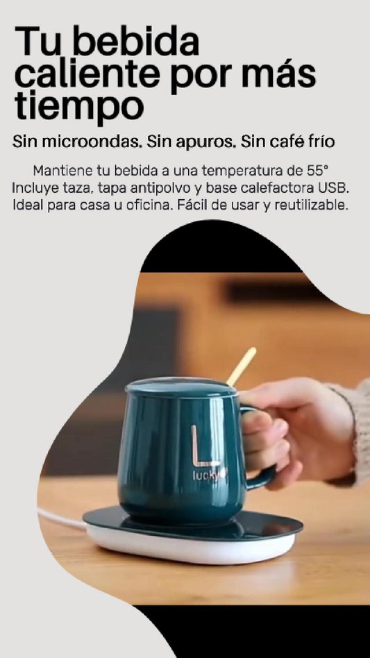 Taza con Calentador USB – Mantén tus bebidas calientes por más tiempo 🔥☕