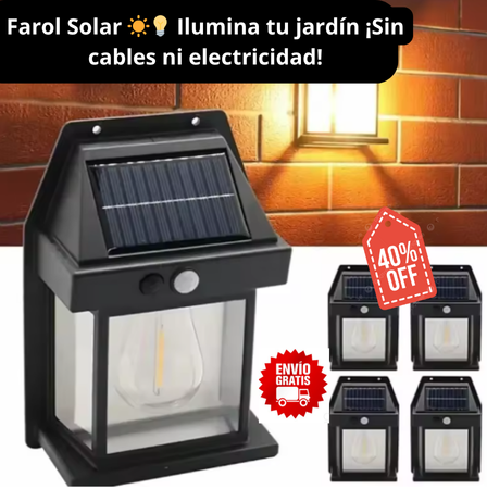 ☀️ Farol Solar – Ilumina sin cables, sin enchufes y sin complicaciones
