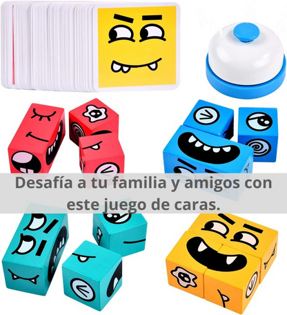 Rompecabezas de Caras ¡Encuentra la expresión, arma la cara y toca la campana! 🔔